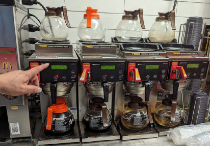 coffee maker pots in kitchen