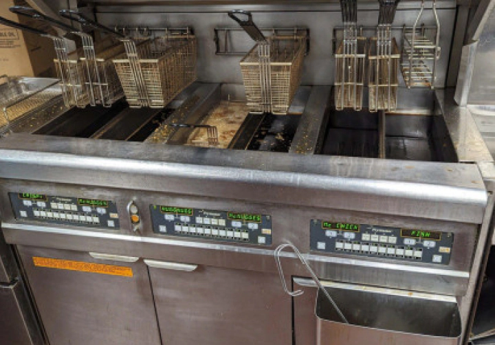 deep fryer in commercial kitchen